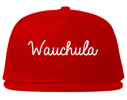 Wauchula Florida FL Script Mens Snapback Hat Red