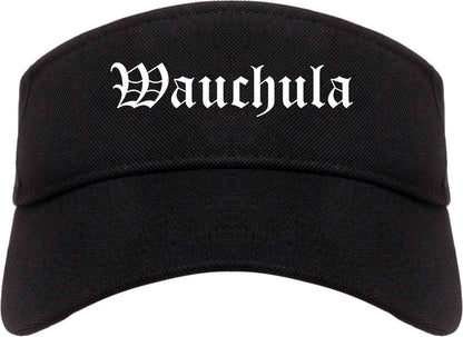 Wauchula Florida FL Old English Mens Visor Cap Hat Black