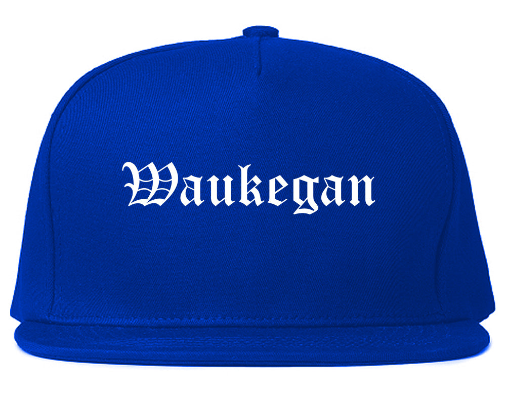 Waukegan Illinois IL Old English Mens Snapback Hat Royal Blue