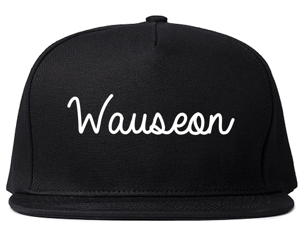 Wauseon Ohio OH Script Mens Snapback Hat Black