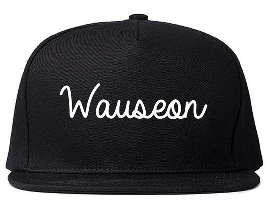 Wauseon Ohio OH Script Mens Snapback Hat Black
