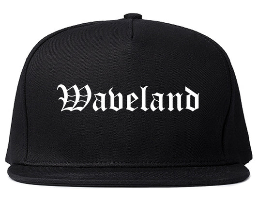 Waveland Mississippi MS Old English Mens Snapback Hat Black