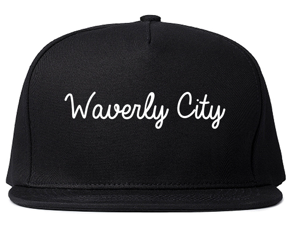 Waverly City Ohio OH Script Mens Snapback Hat Black
