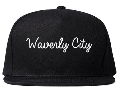 Waverly City Ohio OH Script Mens Snapback Hat Black