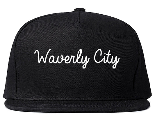 Waverly City Ohio OH Script Mens Snapback Hat Black