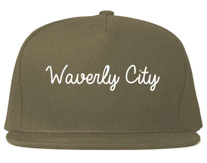 Waverly City Ohio OH Script Mens Snapback Hat Grey
