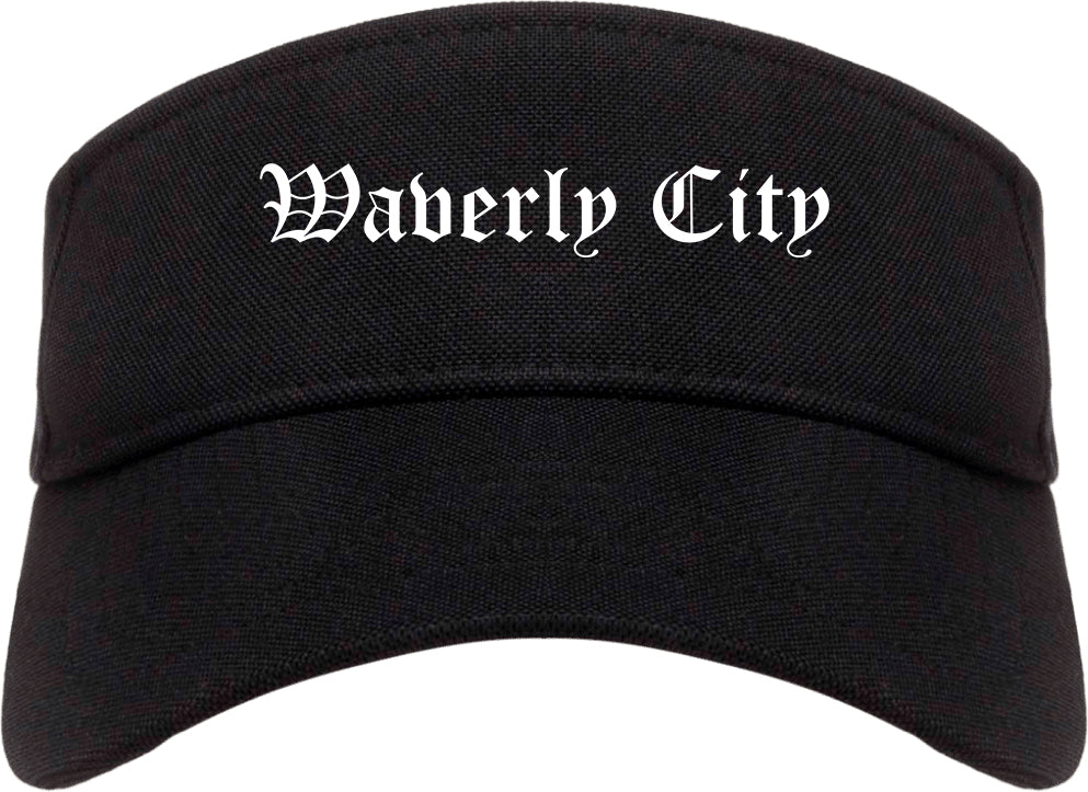 Waverly City Ohio OH Old English Mens Visor Cap Hat Black