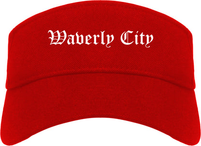 Waverly City Ohio OH Old English Mens Visor Cap Hat Red