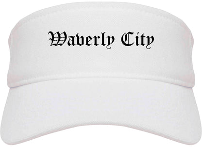 Waverly City Ohio OH Old English Mens Visor Cap Hat White