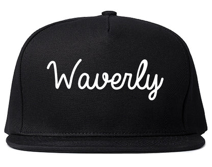 Waverly Iowa IA Script Mens Snapback Hat Black