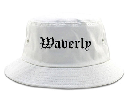 Waverly Iowa IA Old English Mens Bucket Hat White