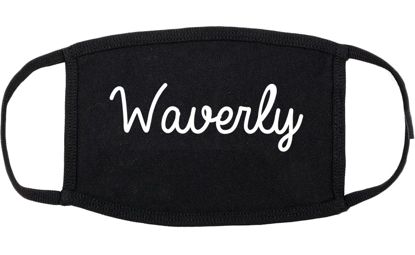 Waverly New York NY Script Cotton Face Mask Black