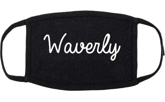 Waverly New York NY Script Cotton Face Mask Black