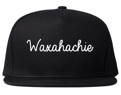 Waxahachie Texas TX Script Mens Snapback Hat Black