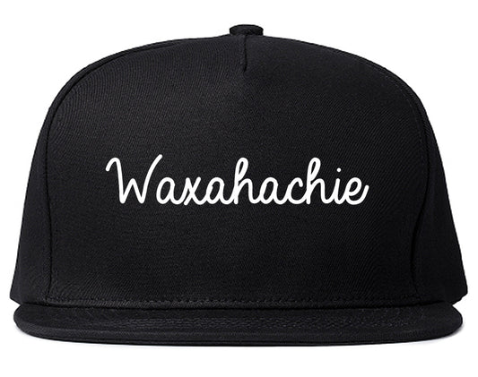 Waxahachie Texas TX Script Mens Snapback Hat Black