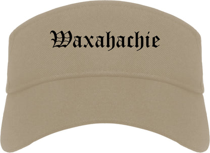 Waxahachie Texas TX Old English Mens Visor Cap Hat Khaki