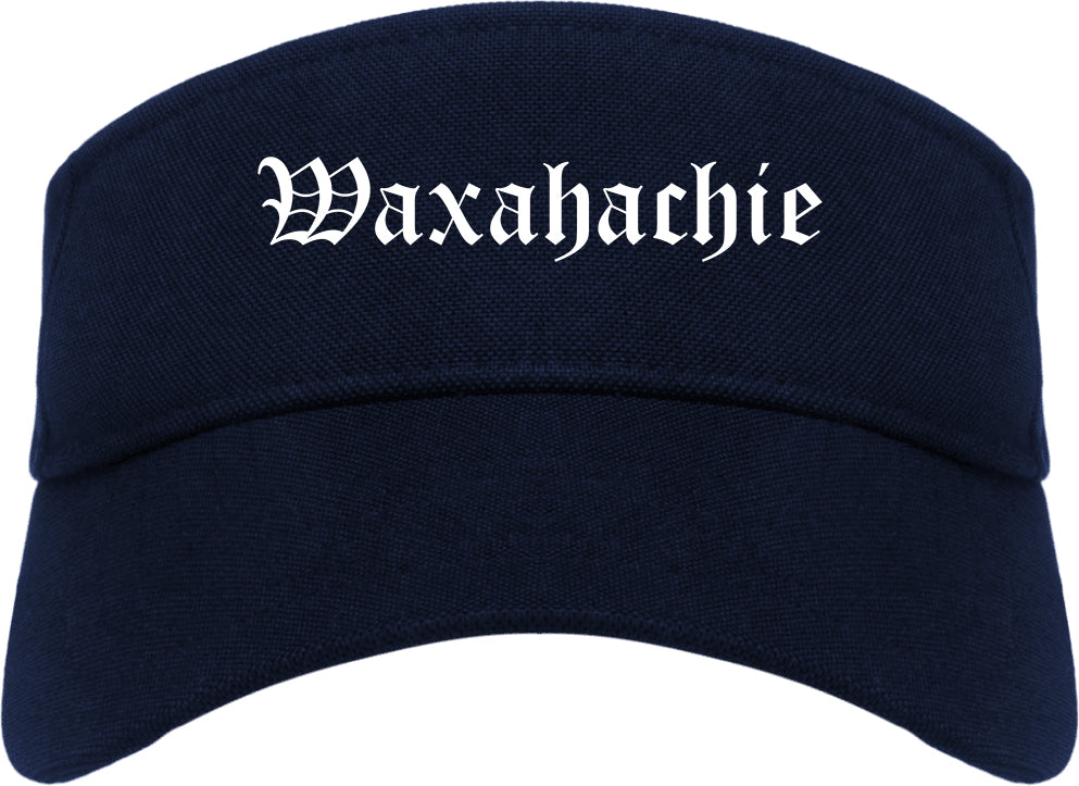 Waxahachie Texas TX Old English Mens Visor Cap Hat Navy Blue