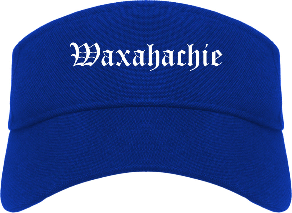 Waxahachie Texas TX Old English Mens Visor Cap Hat Royal Blue
