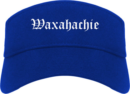 Waxahachie Texas TX Old English Mens Visor Cap Hat Royal Blue