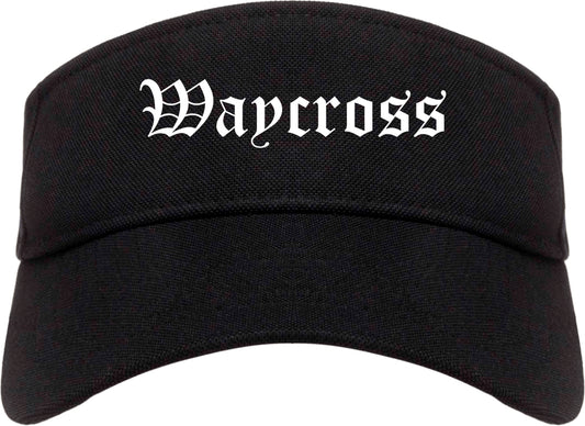 Waycross Georgia GA Old English Mens Visor Cap Hat Black