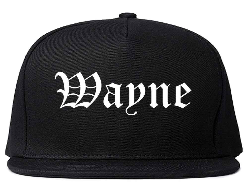 Wayne Michigan MI Old English Mens Snapback Hat Black