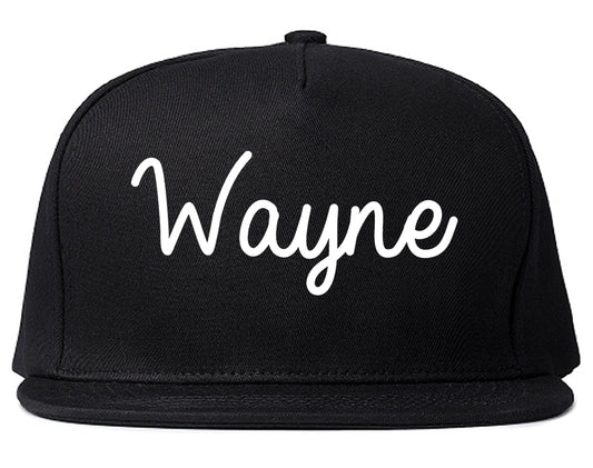 Wayne Michigan MI Script Mens Snapback Hat Black