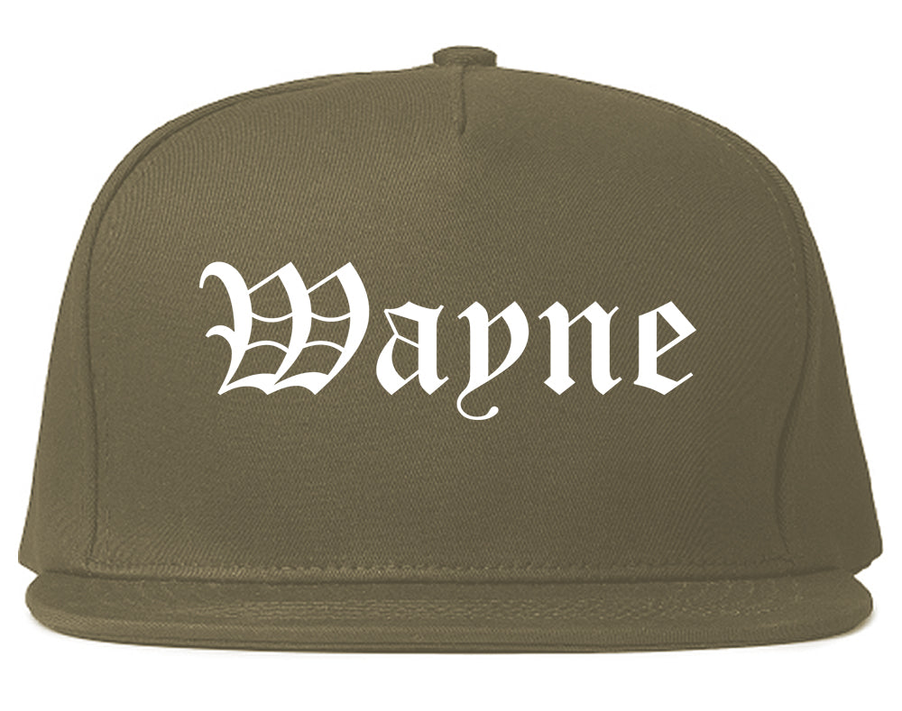 Wayne Nebraska NE Old English Mens Snapback Hat Grey