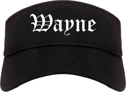 Wayne Nebraska NE Old English Mens Visor Cap Hat Black