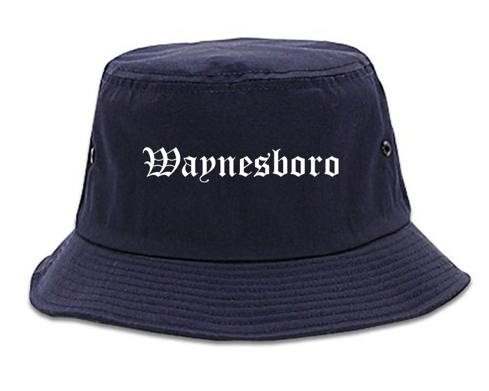 Waynesboro Georgia GA Old English Mens Bucket Hat Navy Blue
