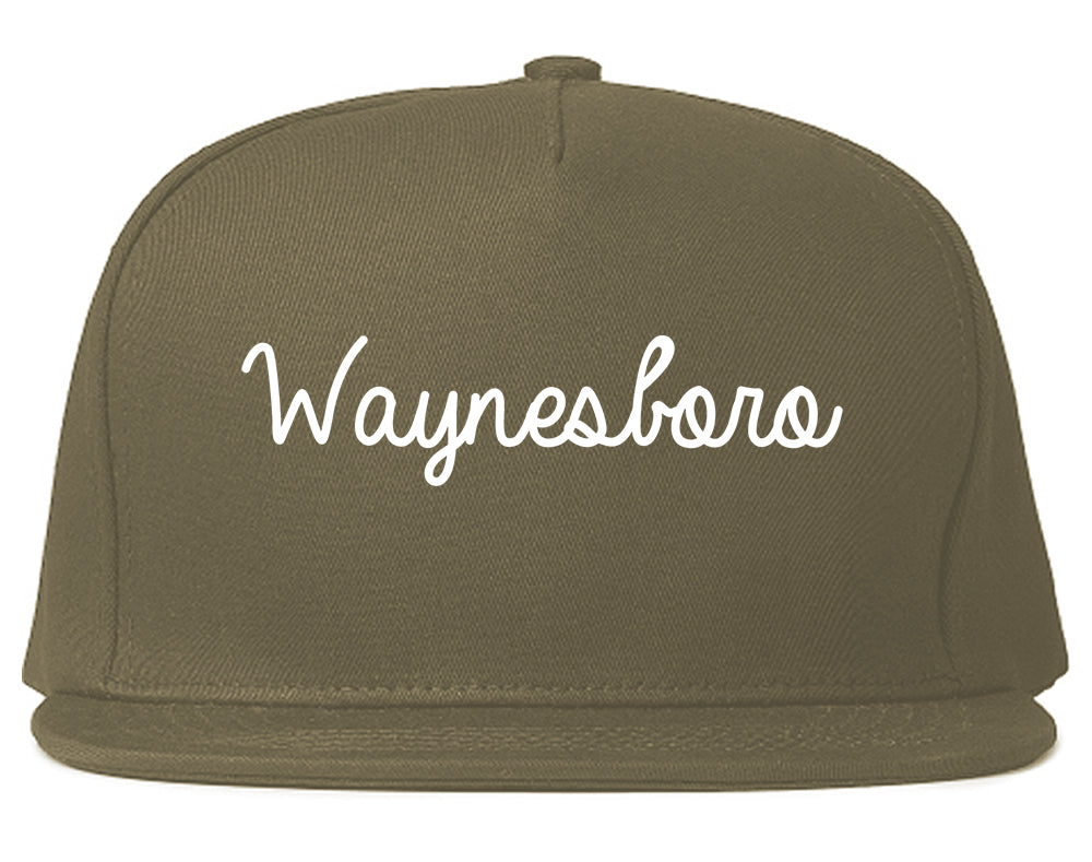 Waynesboro Georgia GA Script Mens Snapback Hat Grey