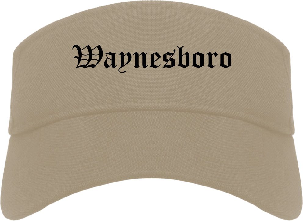 Waynesboro Georgia GA Old English Mens Visor Cap Hat Khaki