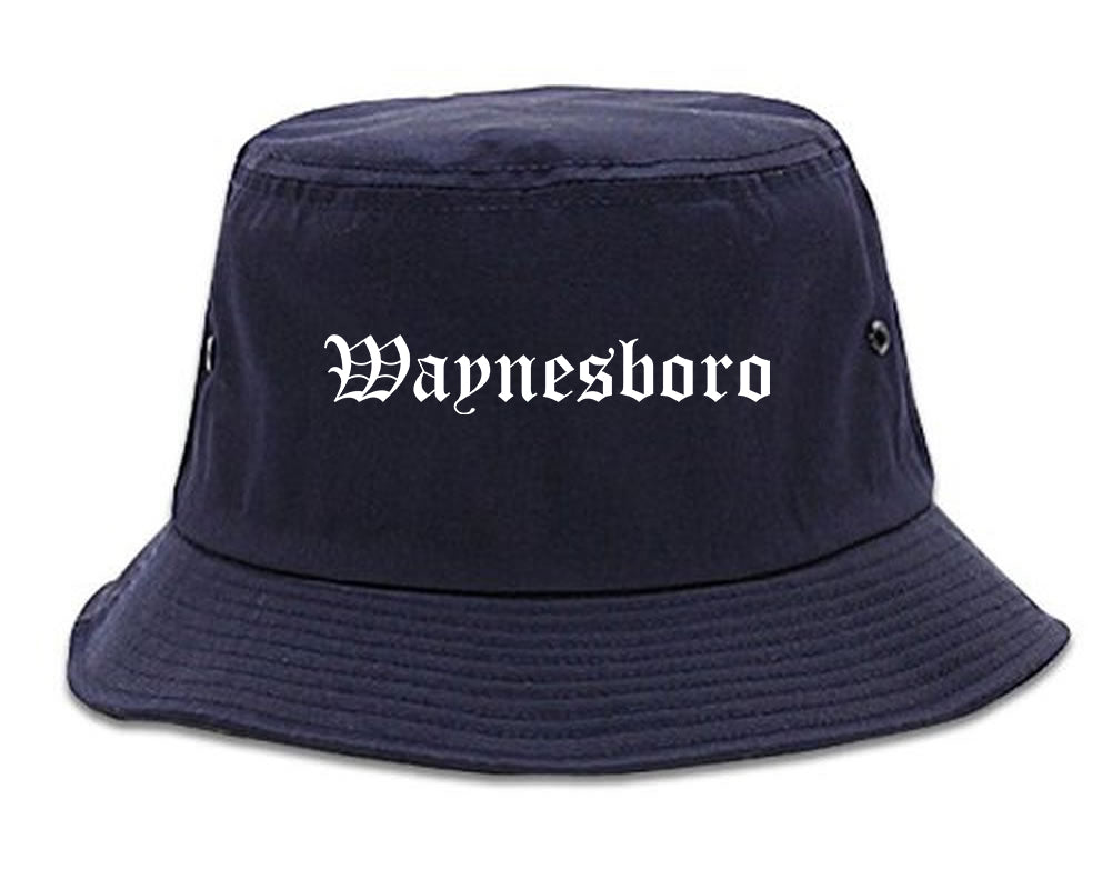 Waynesboro Mississippi MS Old English Mens Bucket Hat Navy Blue