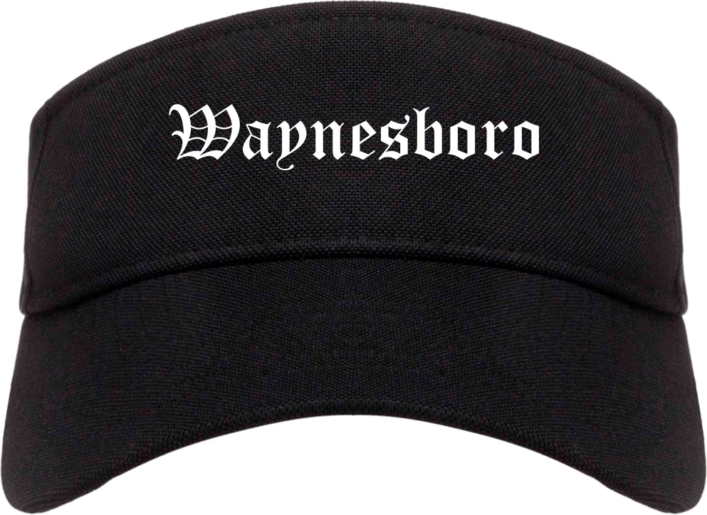 Waynesboro Mississippi MS Old English Mens Visor Cap Hat Black