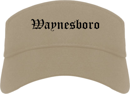 Waynesboro Mississippi MS Old English Mens Visor Cap Hat Khaki