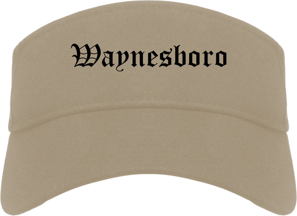 Waynesboro Pennsylvania PA Old English Mens Visor Cap Hat Khaki