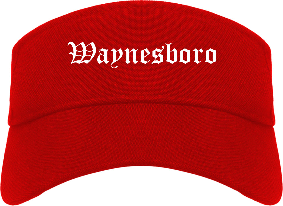 Waynesboro Pennsylvania PA Old English Mens Visor Cap Hat Red