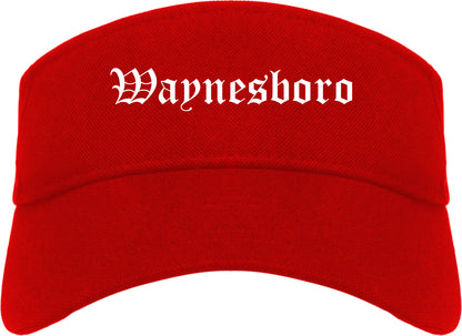 Waynesboro Pennsylvania PA Old English Mens Visor Cap Hat Red