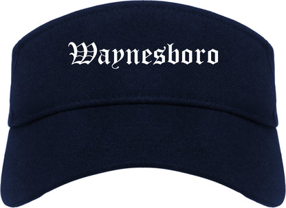 Waynesboro Virginia VA Old English Mens Visor Cap Hat Navy Blue