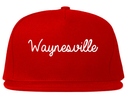 Waynesville North Carolina NC Script Mens Snapback Hat Red