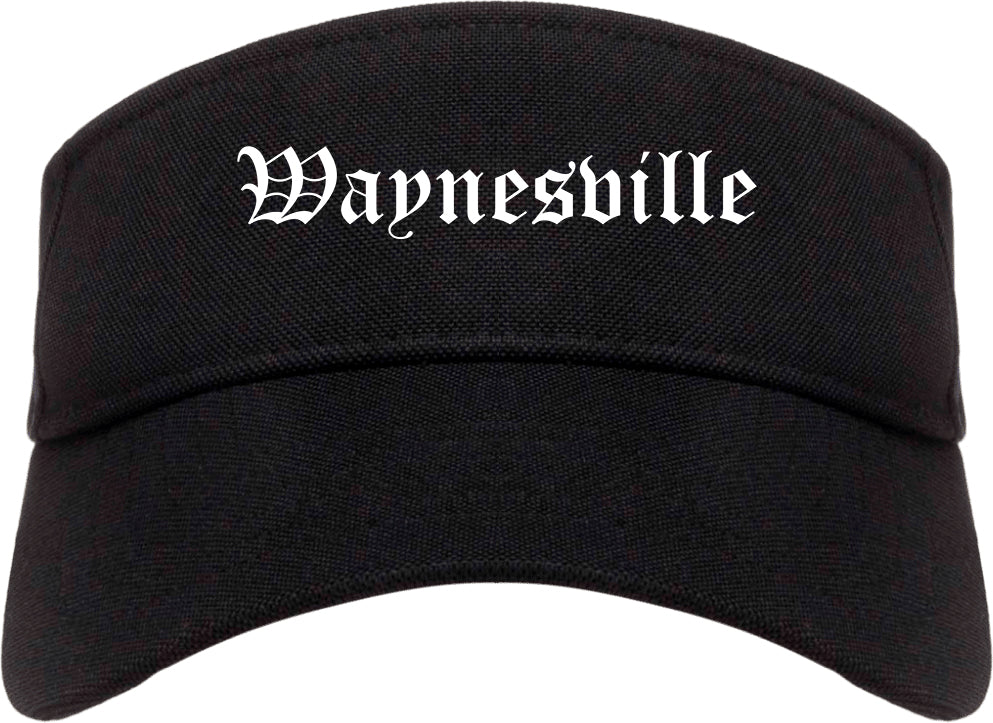 Waynesville North Carolina NC Old English Mens Visor Cap Hat Black