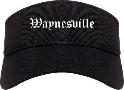 Waynesville North Carolina NC Old English Mens Visor Cap Hat Black