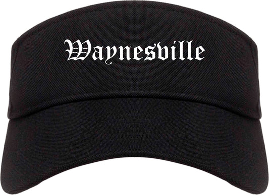 Waynesville North Carolina NC Old English Mens Visor Cap Hat Black