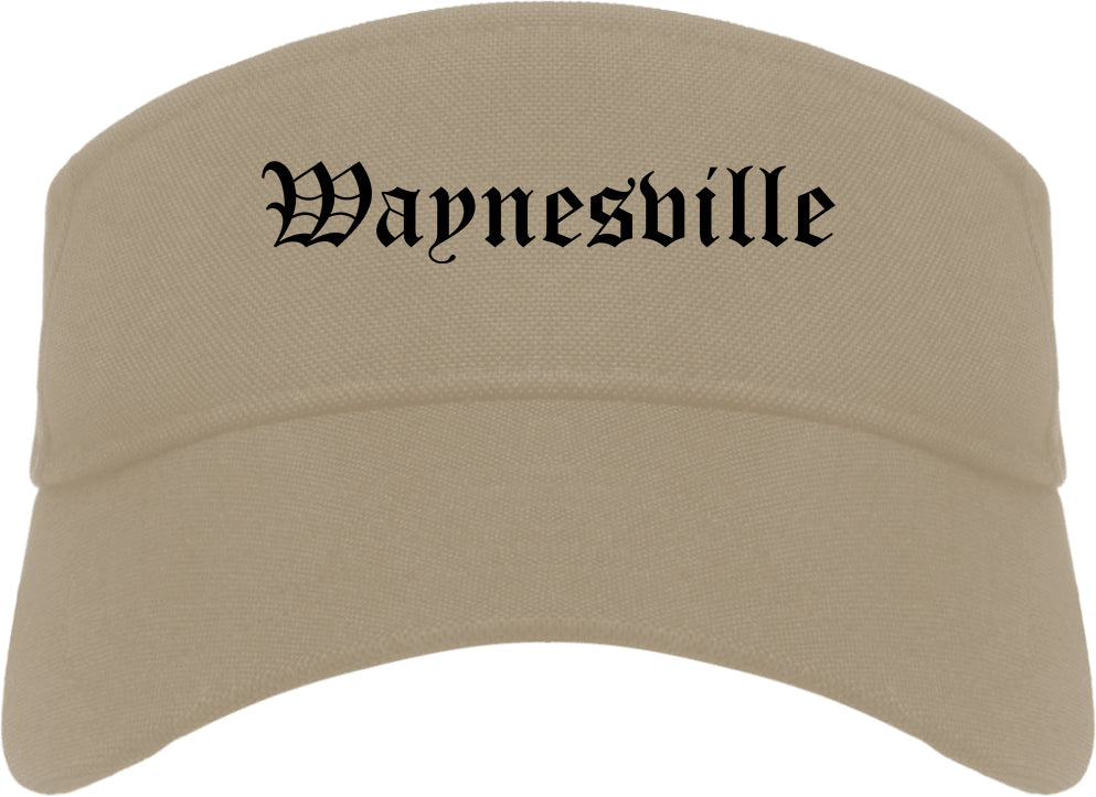 Waynesville North Carolina NC Old English Mens Visor Cap Hat Khaki