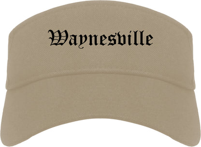 Waynesville North Carolina NC Old English Mens Visor Cap Hat Khaki