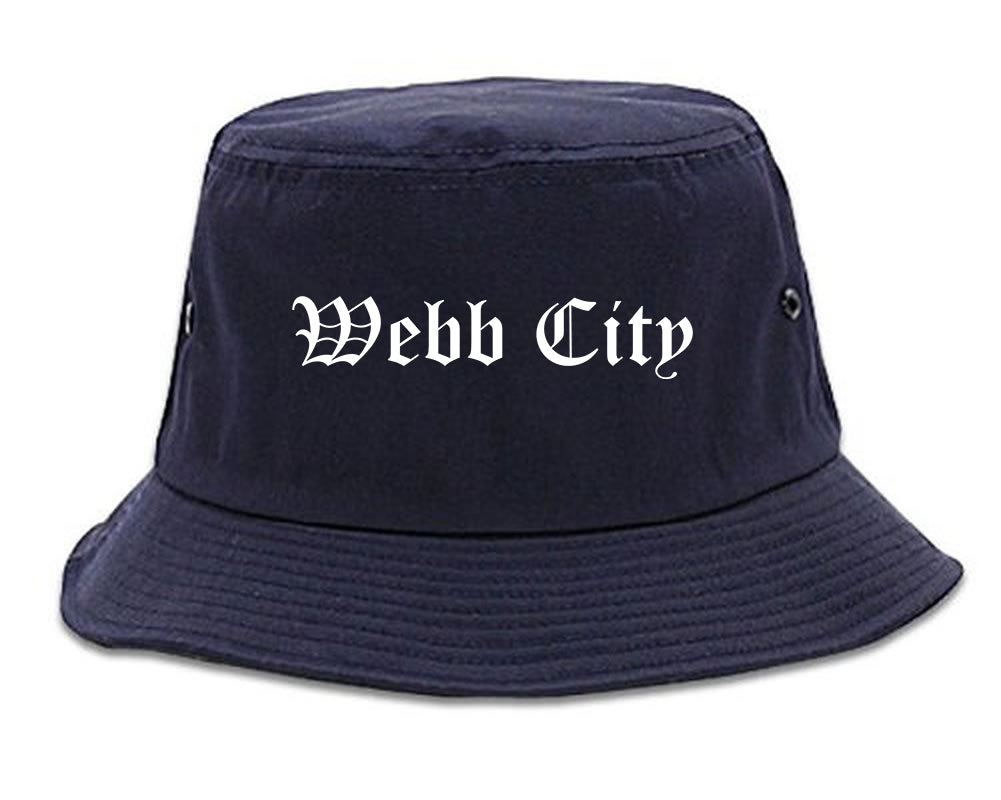 Webb City Missouri MO Old English Mens Bucket Hat Navy Blue