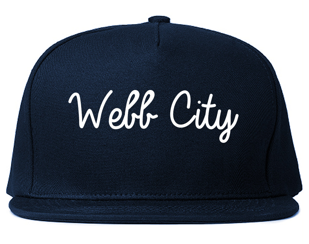 Webb City Missouri MO Script Mens Snapback Hat Navy Blue