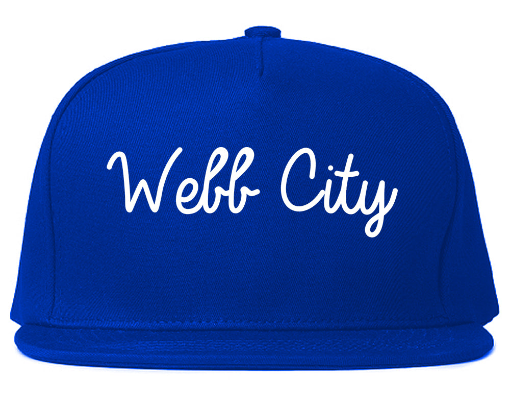 Webb City Missouri MO Script Mens Snapback Hat Royal Blue