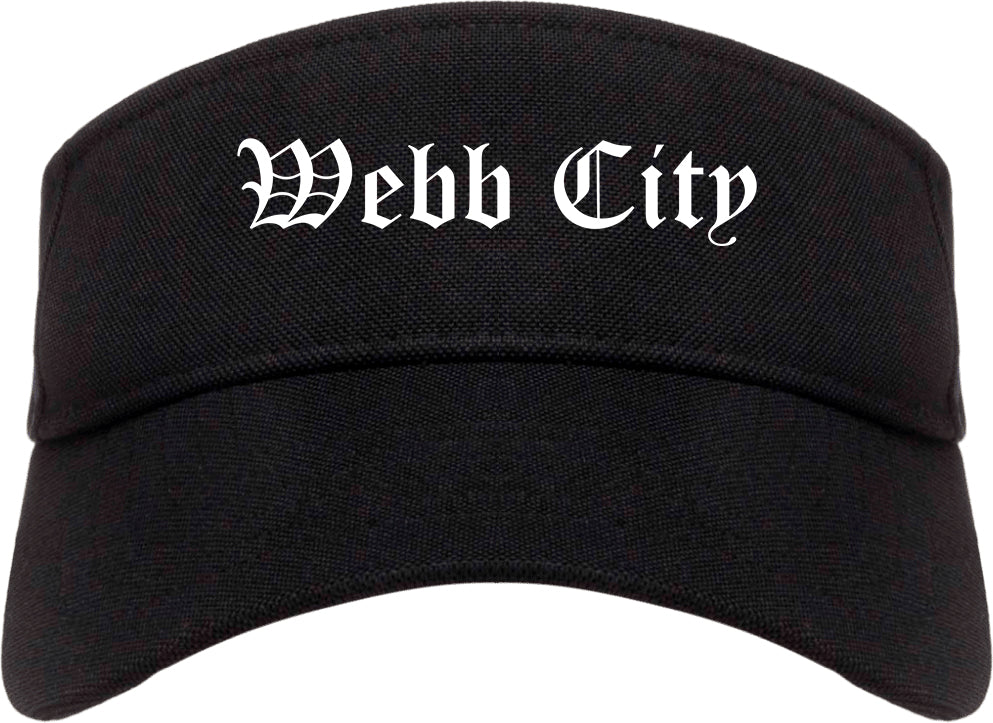 Webb City Missouri MO Old English Mens Visor Cap Hat Black