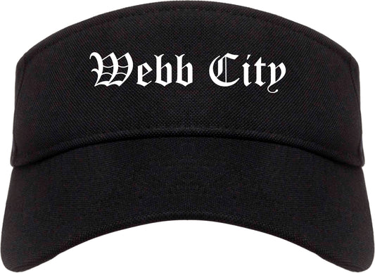 Webb City Missouri MO Old English Mens Visor Cap Hat Black