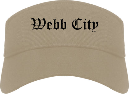 Webb City Missouri MO Old English Mens Visor Cap Hat Khaki